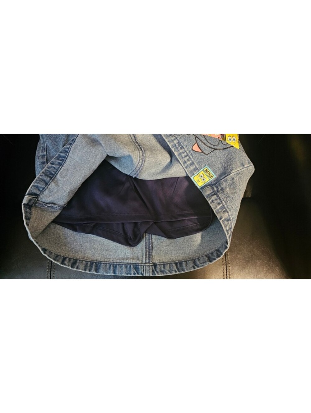 Girls justice spongebob jean skorts skirt size xl 16 18 new - Picture 2 of 4